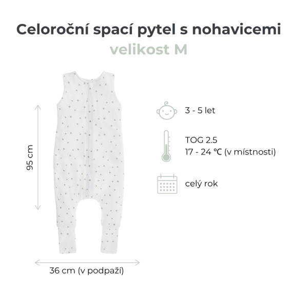 Celoročný spací vak s nohavicami Sleepee Meadow