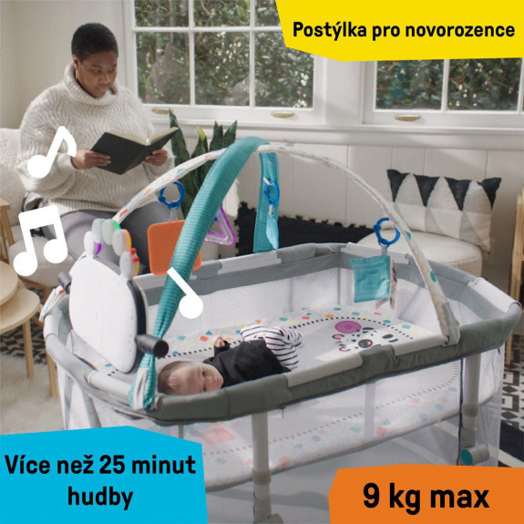 Postieľka s ohrádkou na hranie a klavírom 3 v 1 Kick & Snooze™ 0 m+ Baby Einstein