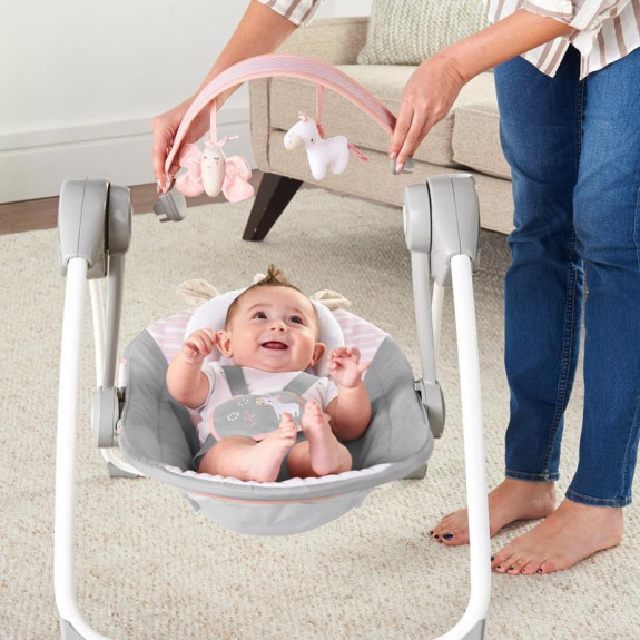 Hojdačka s melódiou Flora the Unicorn™ 0 m+ do 9 kg Ingenuity