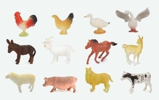 Zvieratká figúrky farma 12 ks set 10 cm