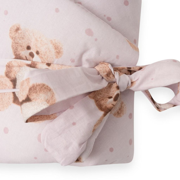 Detská zavinovačka New Baby Love Teddy bear 80 x 80 cm pink