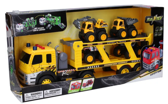 Ťahač so 4 autami a efektmi 45 cm