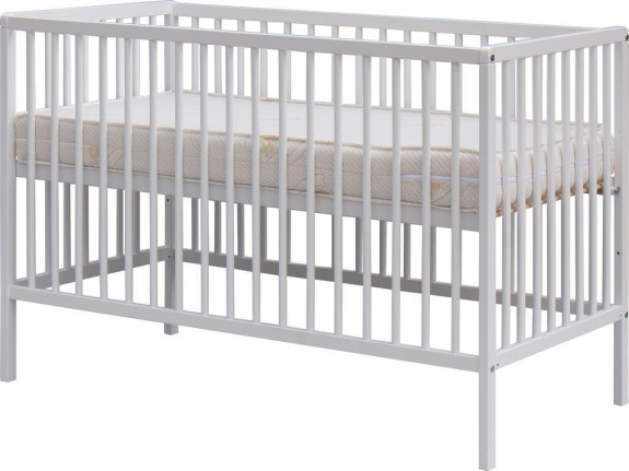 Detská postieľka Scarlett Glera 120 x 60 cm (buk) - biela