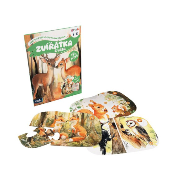 Kvído - Karty a puzzle pre hovoriaci tabak: Zvieratká z lesa Albi