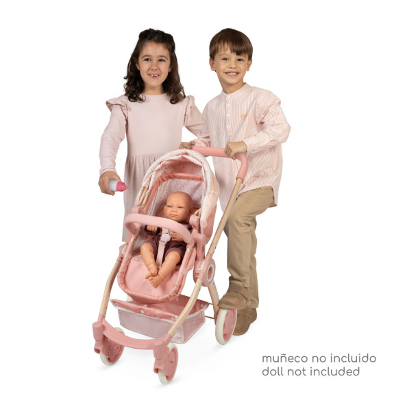 Skladací kočík pre bábiky 3 v 1 s taškou Tulipe 70 cm DeCuevas