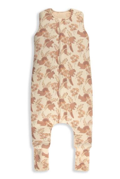 Celoročný spací vak s nohavicami Vintage Animals Sleepee Almond/Cream