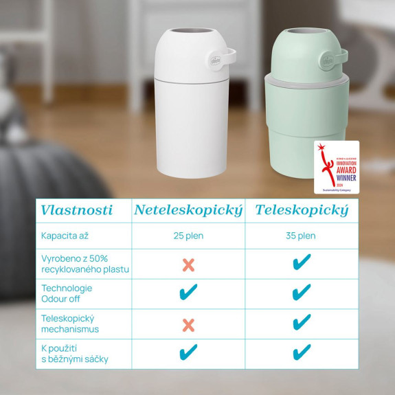 Kôš na plienky teleskopický Odour Off na odstránenie zápachu Chicco