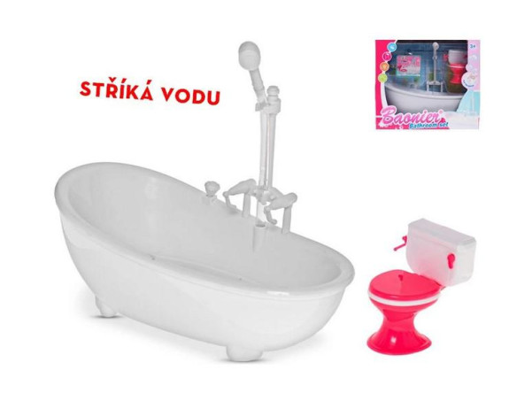 Vaňa 21 cm na batérie striekajúcu vodu s toaletou