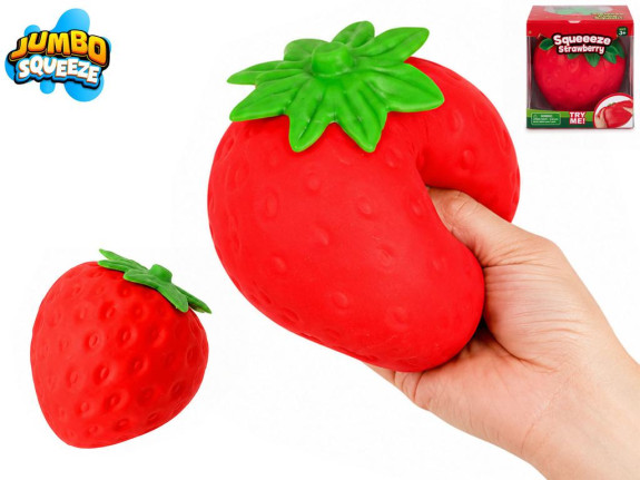 Mega squeeze jahoda strečová jumbo 12 cm