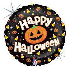 Balónik fóliový kruh - Happy Halloween 18"/46 cm
