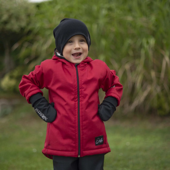 Detská zimná softshellová bunda s baránkom Lamb Red Esito