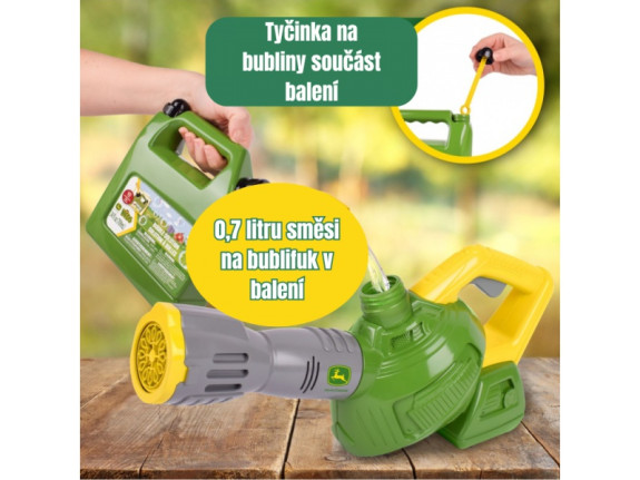 Detský bublifukový fúkač lístia John Deere Kids