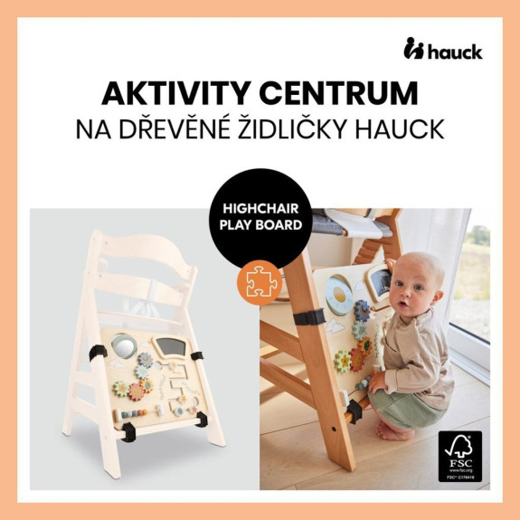 Aktivity centrum Play board na drevené stoličky Alpha+/Beta+/Arketa Hauck