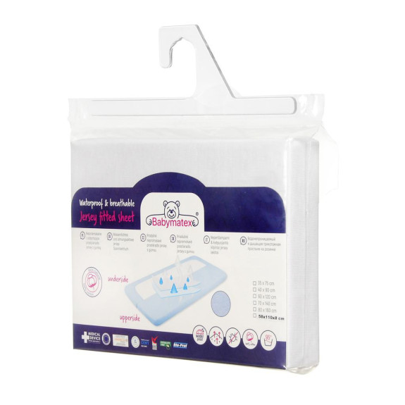 Nepremokavé prestieradlo jersey 60 x 120 cm Babymatex