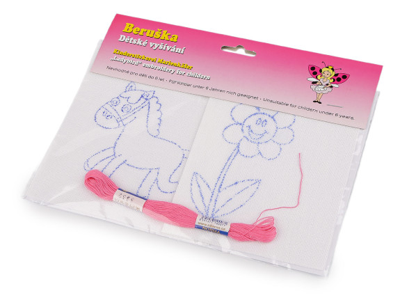 Detské vyšívanie s predtlačeným motívom 2 ks
