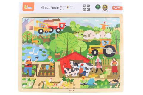 Drevené puzzle 48 dielikov Viga - farma