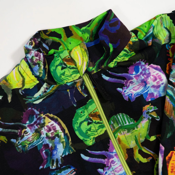 Mikina na zips Hraví dinosaury - čierna Esito