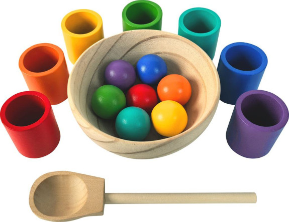 Dúhové guličky a kalíšky 7 farieb 2Kids Toys