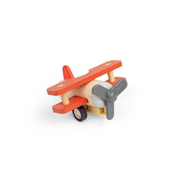 Drevené naťahovacie lietadlo Dvojplošník Bigjigs Toys