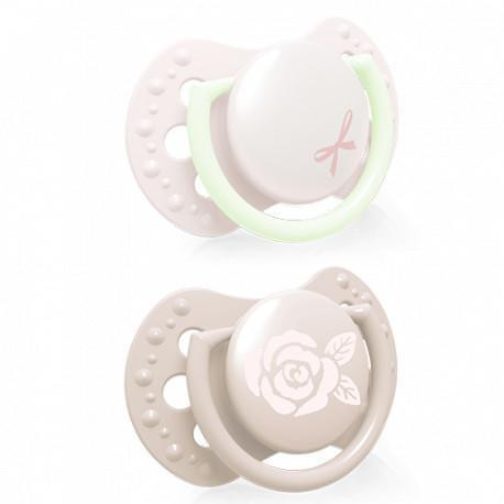 Cumlík silikónový dynamický LOVI Baby Shower 0-2 m 2 ks