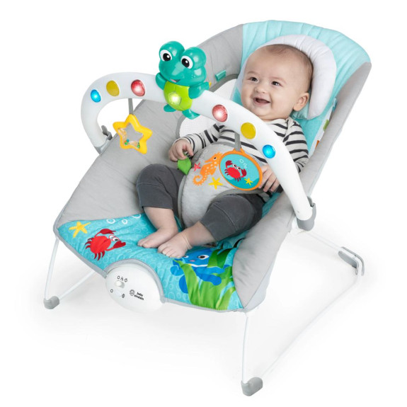 Lehátko hudobné vibračné so svetlami Kick to It Neptune do 9 kg Baby Einstein