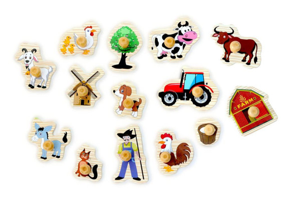 Drevené puzzle Farma 14 dielikov 2Kids Toys