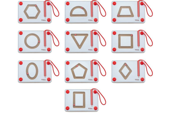 Drevená magnetická písacia tabuľka - geometrické tvary Viga