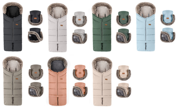 Set zimný fusak Arctic 4v1 + rukavice na kočík Furry Petite & Mars