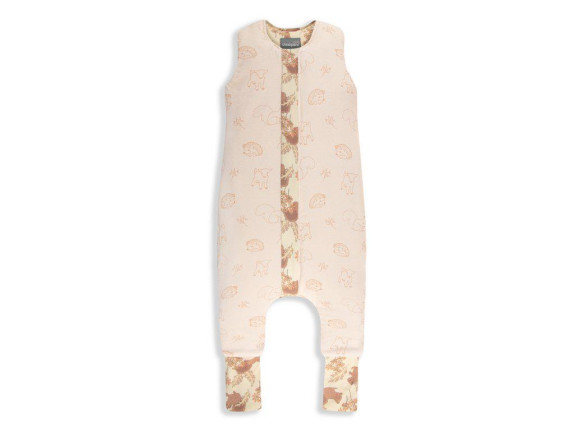 Celoročný spací vak s nohavicami Vintage Animals Sleepee Almond/Cream