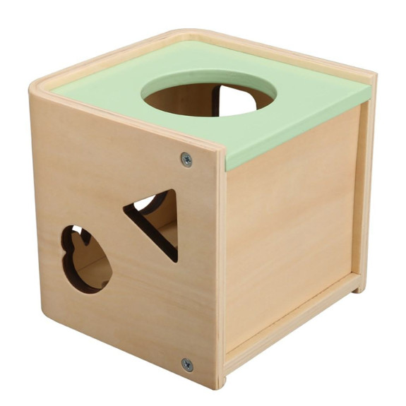 Vkladacia kocka s tvarmi Montessori Baby Mix