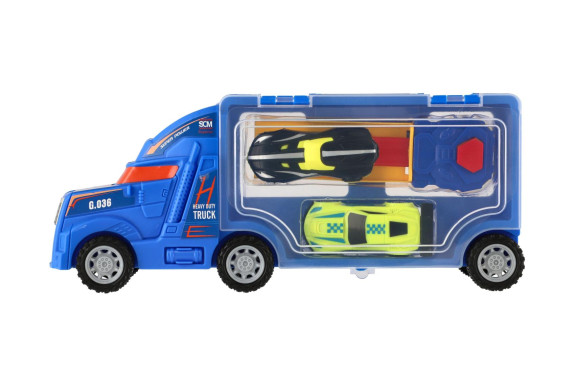 Auto kamión prepravník + auto 2 ks 28 cm na voľný beh