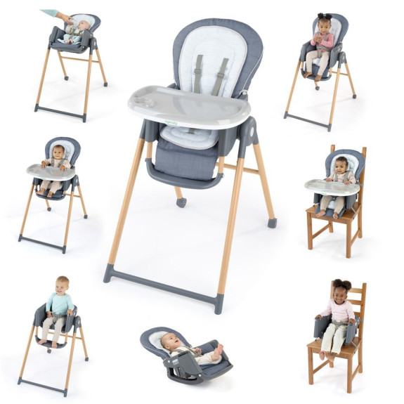 Stolička jedálenská Deluxe 7v1 Proper Positioner™ Chambray 0m+ do 23 kg Ingenuity