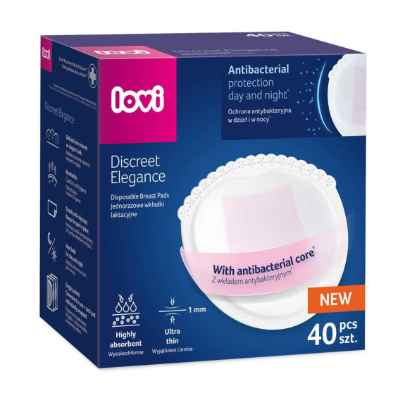 Vložky do podprsenky antibakteriálne Discreet Elegance 40 ks bielej Lovi