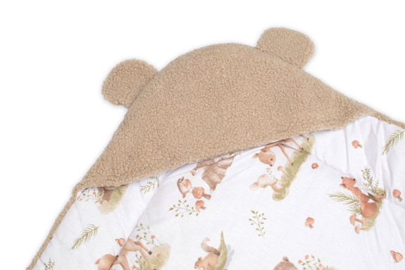 Baránková zavinovačka s kapucňou bavlna/baránok Teddy