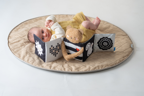Medvedík plyšový s knižkou Snuggle Bear Taf Toys