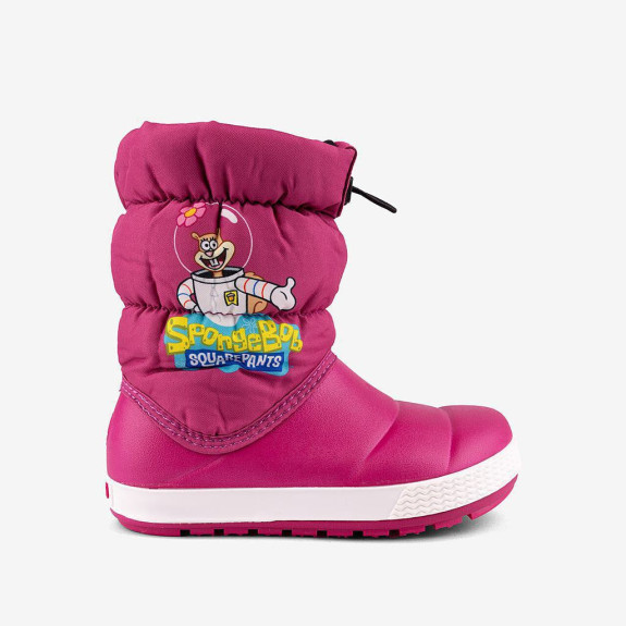 Detské zimné topánky - zateplené snehule SpongeBob magenta