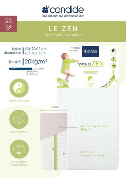 Matrac Zen 60 x 120 x 11 cm Candide