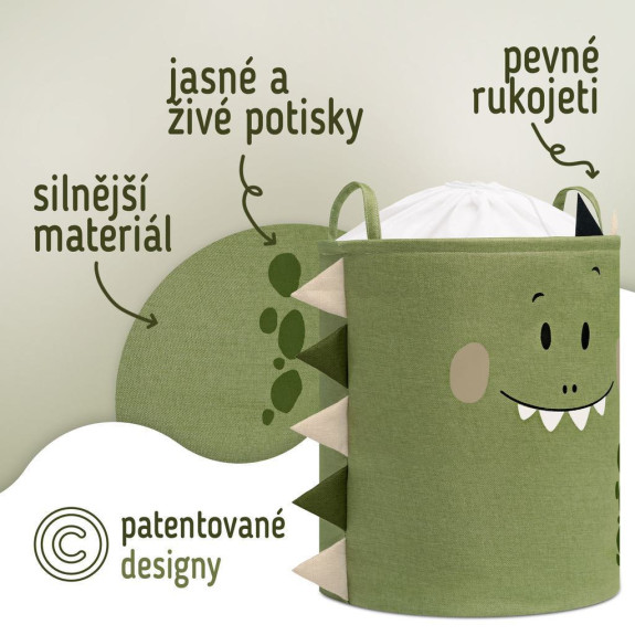 Kôš na hračky XL so šnúrkou, skladací bavlnený / 63 l Sipo