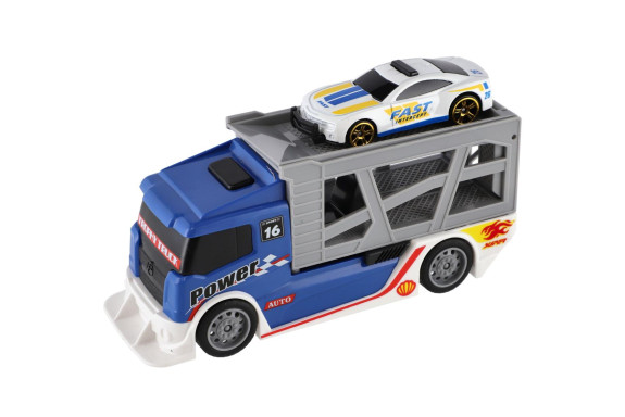 Auto kamión prepravník + plastové auto 15 cm na voľný chod