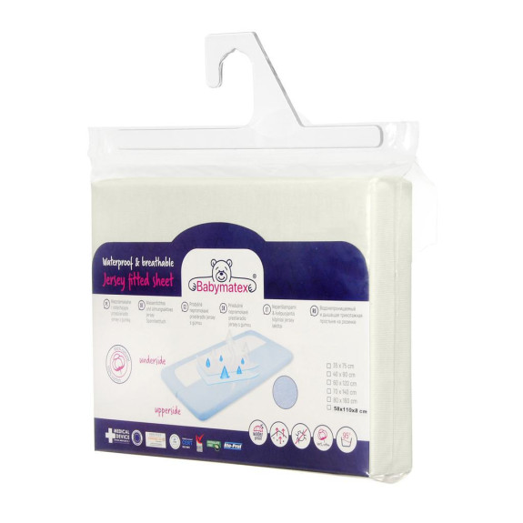 Nepremokavé prestieradlo jersey 70 x 140 cm Babymatex