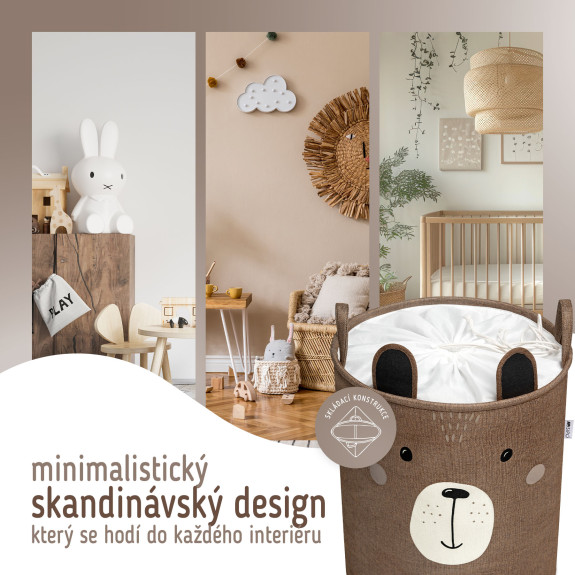 Kôš na hračky XL so šnúrkou, skladací bavlnený / 63 l Sipo