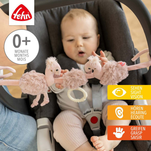 Reťaz na kočík plameniak, Pink Baby Fehn