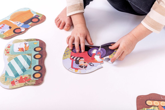 Vééľké puzzle Stavebné stroje KukiKuk