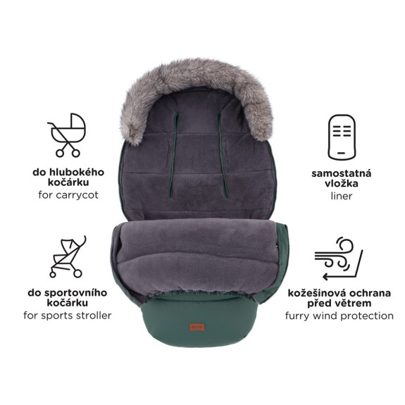 Set zimný fusak Comfy 4 v 1 + rukavice na kočík Furry Petite & Mars