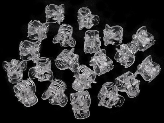 Škripec do vlasov malý 10x13 mm transparent 10 ks