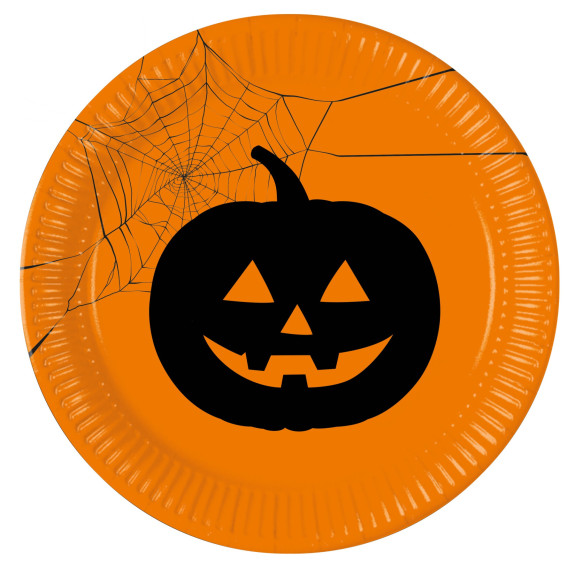 Taniere papierové EKO "Halloween" s tekvicou 23 cm 8 ks