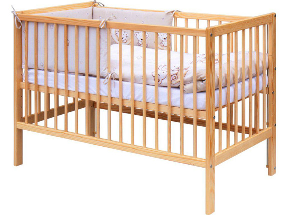 Detská postieľka s kompletnou výbavou Toro Scarlett 120 x 60 cm - béžová