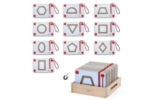Drevená magnetická písacia tabuľka - geometrické tvary Viga