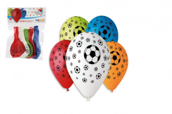 Balóniky nafukovací futbal 12'' priemer 30 cm 5 ks