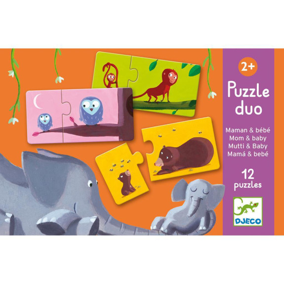 Djeco Puzzle duo - nájdi mláďa